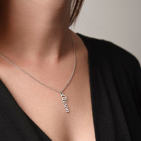 Personalized Vertical Name Necklace Gift for Her - Personalized Jewelry