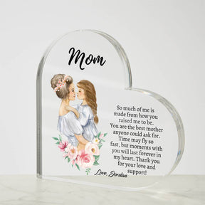 Forever In My Heart: Heart Shaped Acrylic Plaque For Mom