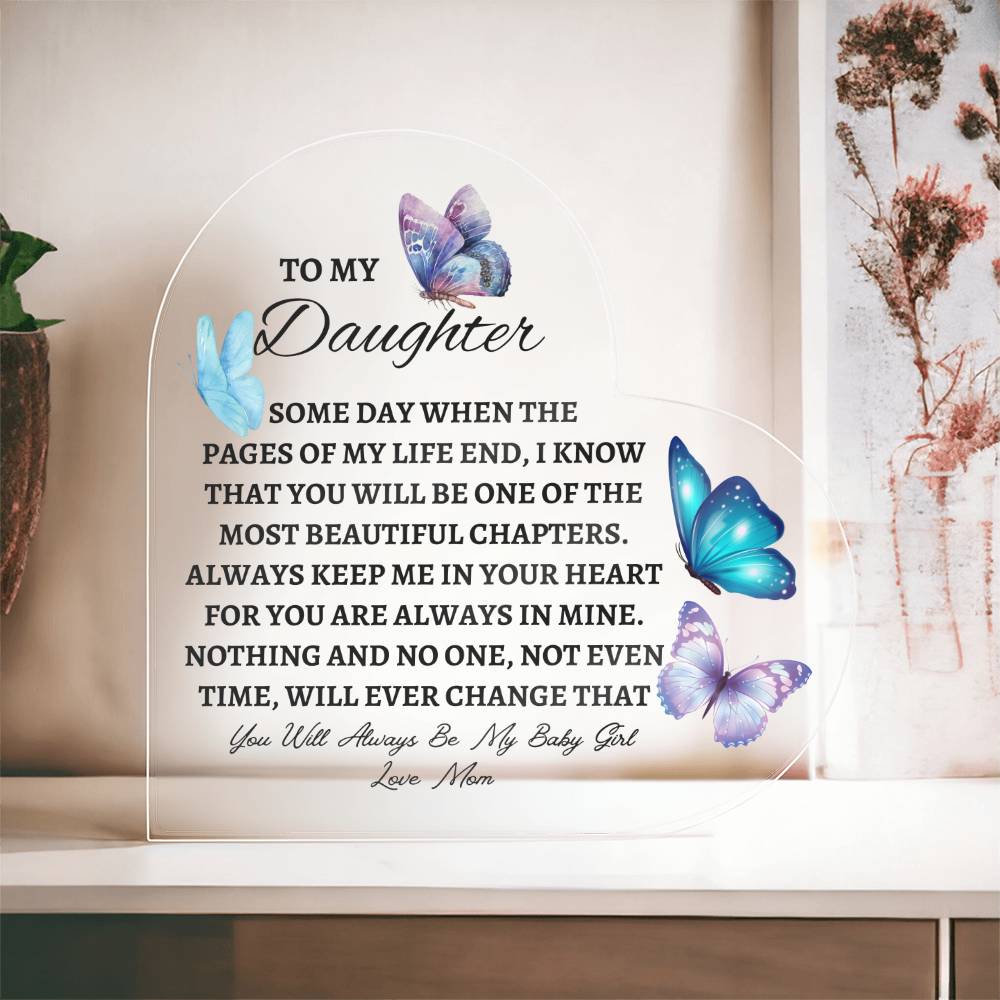 Forever in My Heart: Heart-Shaped Acrylic Plaques for Daughters
