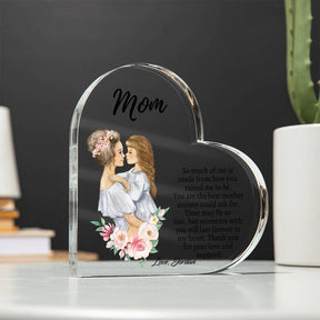 Forever In My Heart: Heart Shaped Acrylic Plaque For Mom