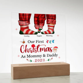 Our First Christmas as Mommy and Daddy: Celebrate the Love Acrylic LED Plaque