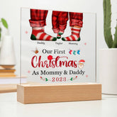 Our First Christmas as Mommy and Daddy: Celebrate the Love Acrylic LED Plaque