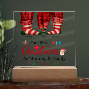 Our First Christmas as Mommy and Daddy: Celebrate the Love Acrylic LED Plaque