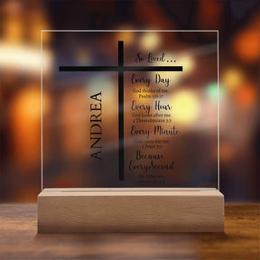 Personalized Name LED Night Light: Bible Verse Gift