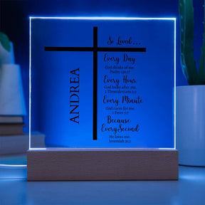 Personalized Name LED Night Light: Bible Verse Gift