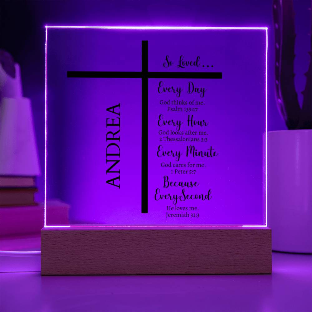 Personalized Name LED Night Light: Bible Verse Gift