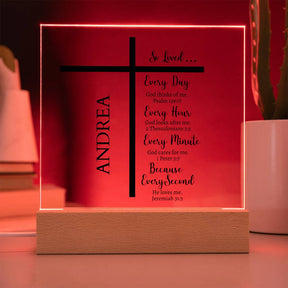 Personalized Name LED Night Light: Bible Verse Gift