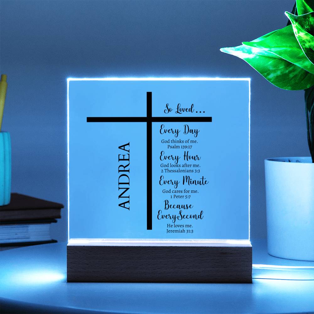 Personalized Name LED Night Light: Bible Verse Gift