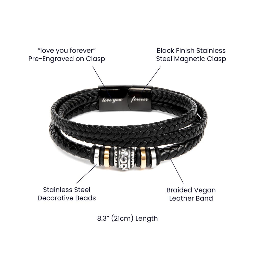 Gift For Dad - Men's Love You Forever Bracelet