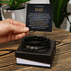 Dad's Personalized Braided Leather Bracelet