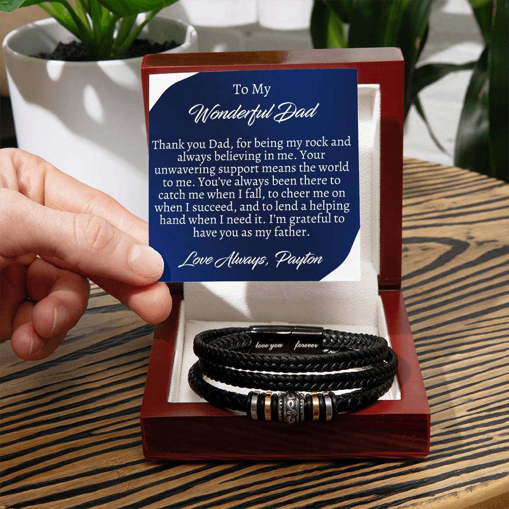 Gift For Dad - Men's Love You Forever Bracelet