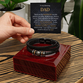 Dad's Personalized Braided Leather Bracelet