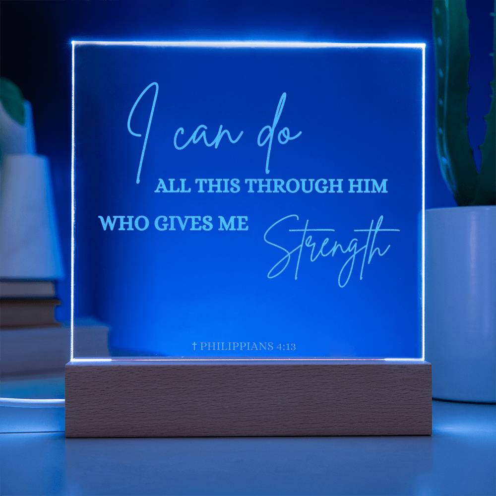 Personalized Bible Verse Gift with LED Light: Faith Based Decor