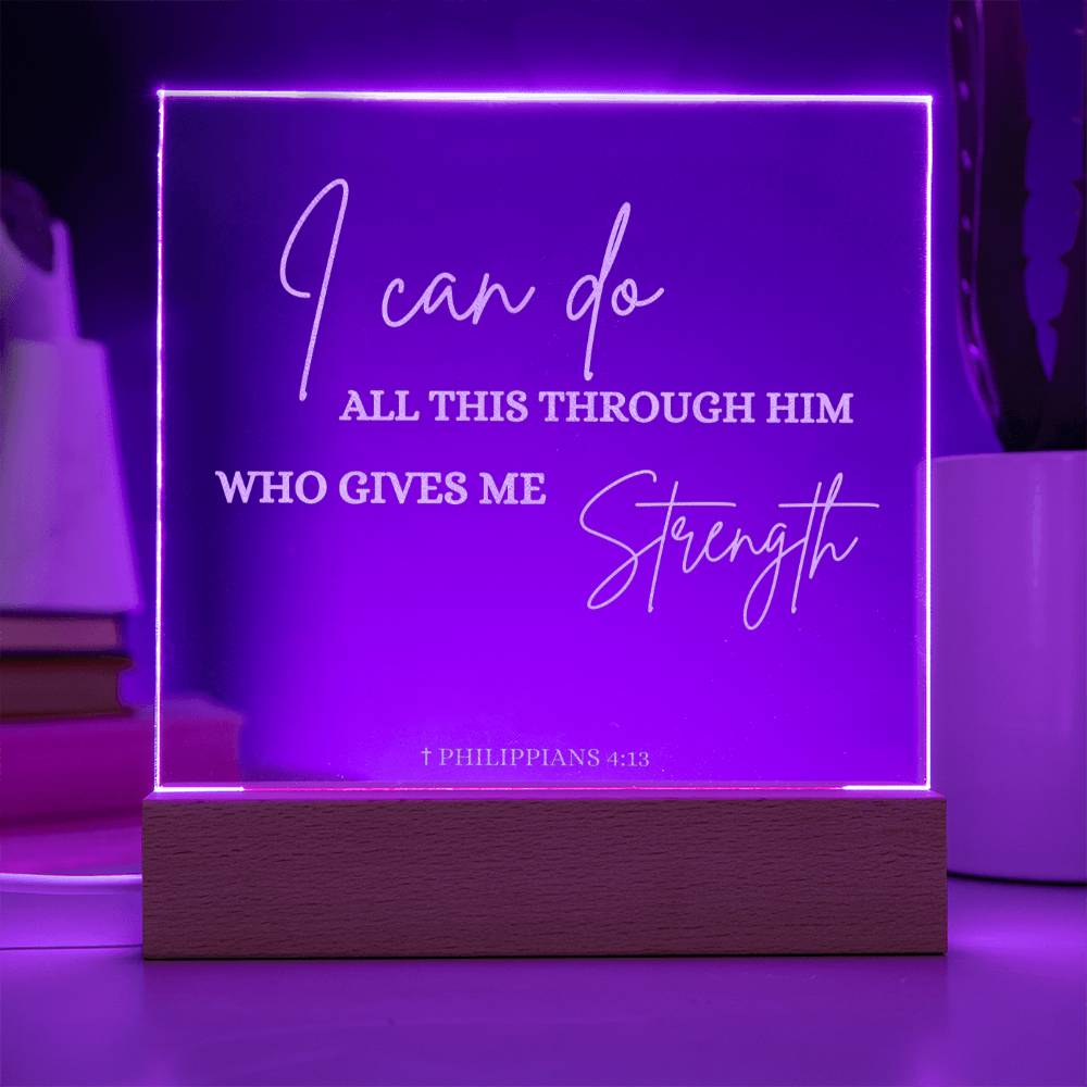 Personalized Bible Verse Gift with LED Light: Faith Based Decor