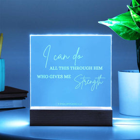 Personalized Bible Verse Gift with LED Light: Faith Based Decor