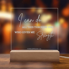 Personalized Bible Verse Gift with LED Light: Faith Based Decor