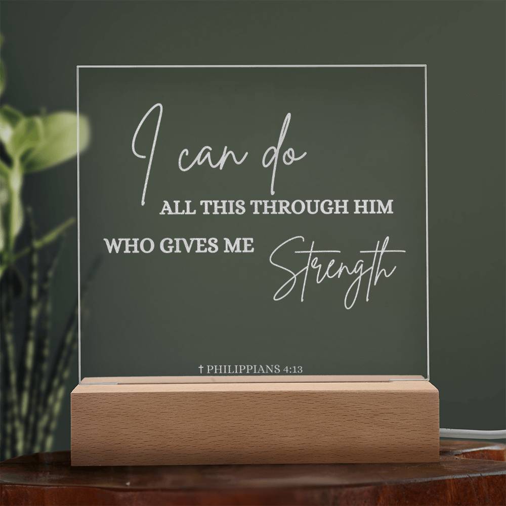 Personalized Bible Verse Gift with LED Light: Faith Based Decor