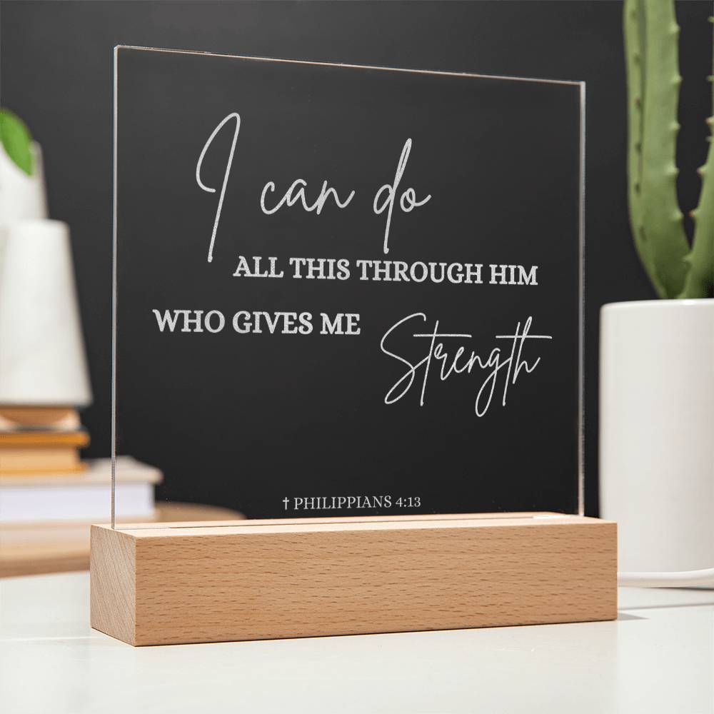 Personalized Bible Verse Gift with LED Light: Faith Based Decor