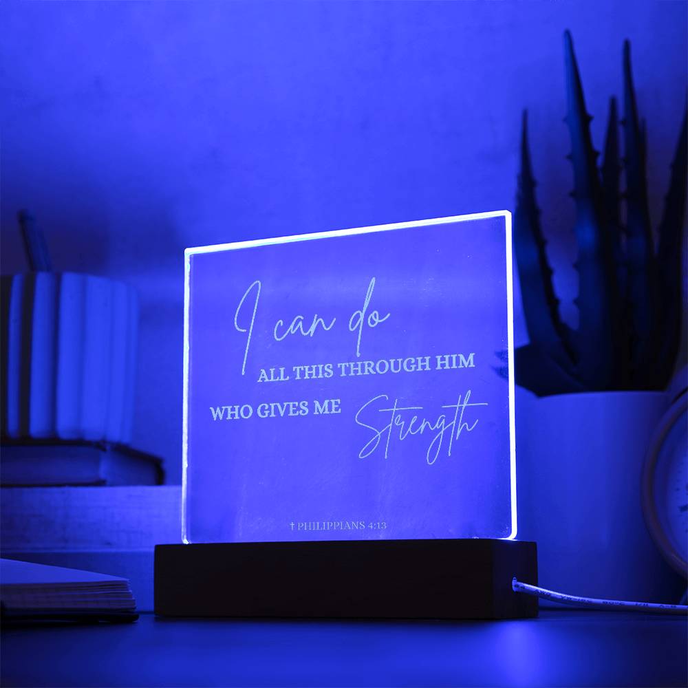 Personalized Bible Verse Gift with LED Light: Faith Based Decor