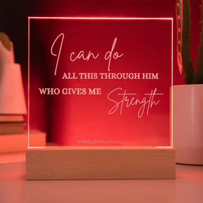 Personalized Bible Verse Gift with LED Light: Faith Based Decor