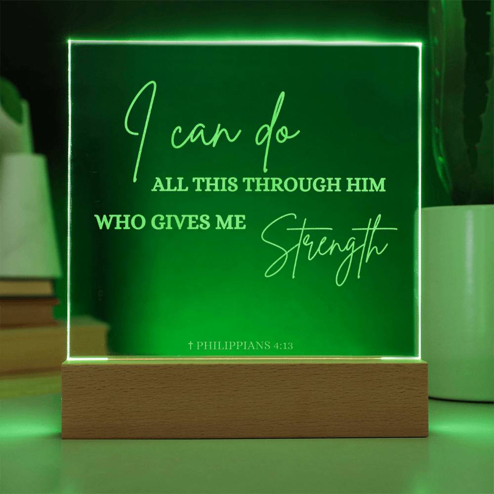 Personalized Bible Verse Gift with LED Light: Faith Based Decor