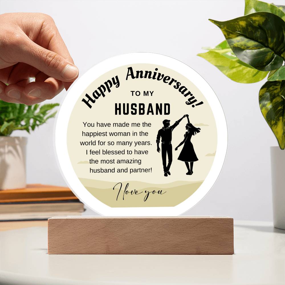 Blessed Love: Anniversary LED Acrylic Plaques for Your Husband