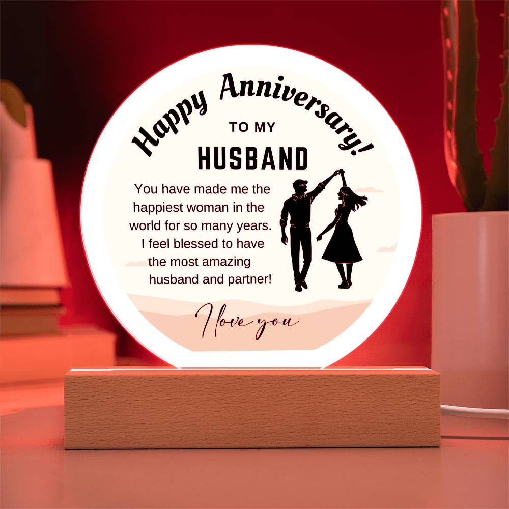 Blessed Love: Anniversary LED Acrylic Plaques for Your Husband