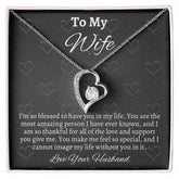 To My Wife Solitaire Heart Necklace - Gift From Husband