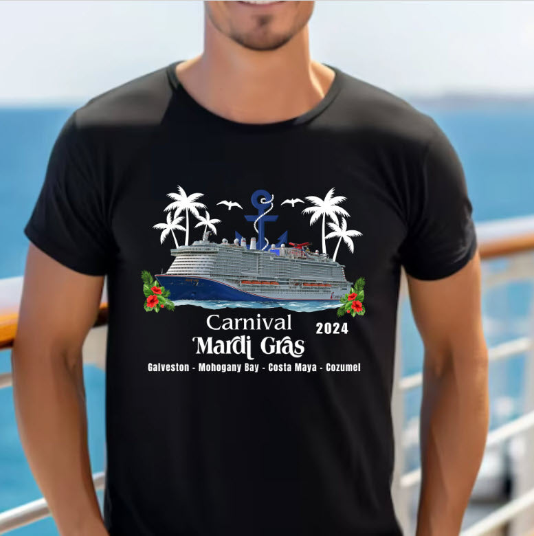 Carnival Mardi Gras Custom Cruise Shirt - Matching Group Cruise T-Shirt