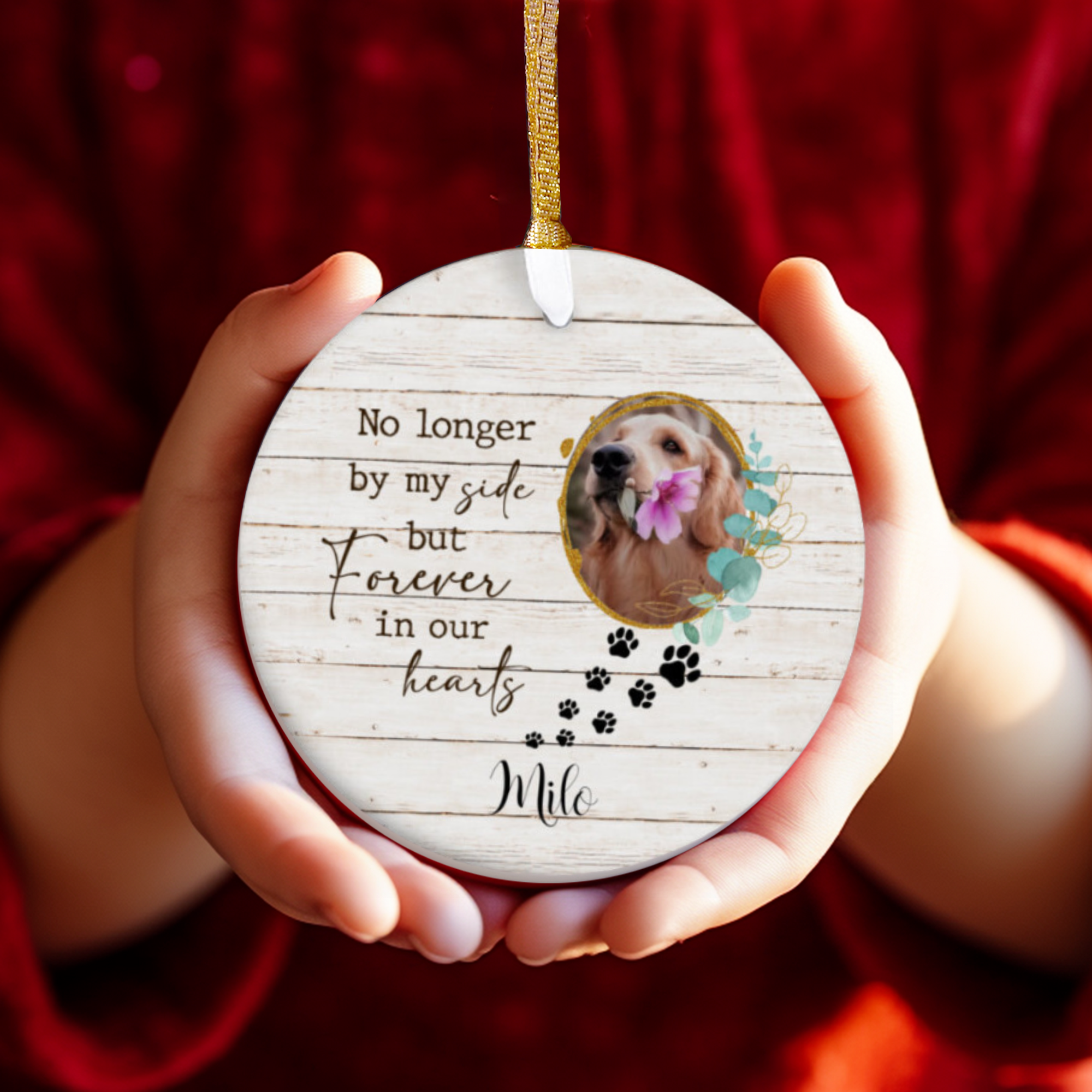 Dog Memorial Ornament - Personalized Pet Ornament Keepsake