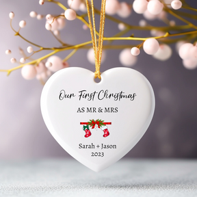 Our First Christmas Ornament As  Mr. and Mrs. - Personalized Gift Ornament