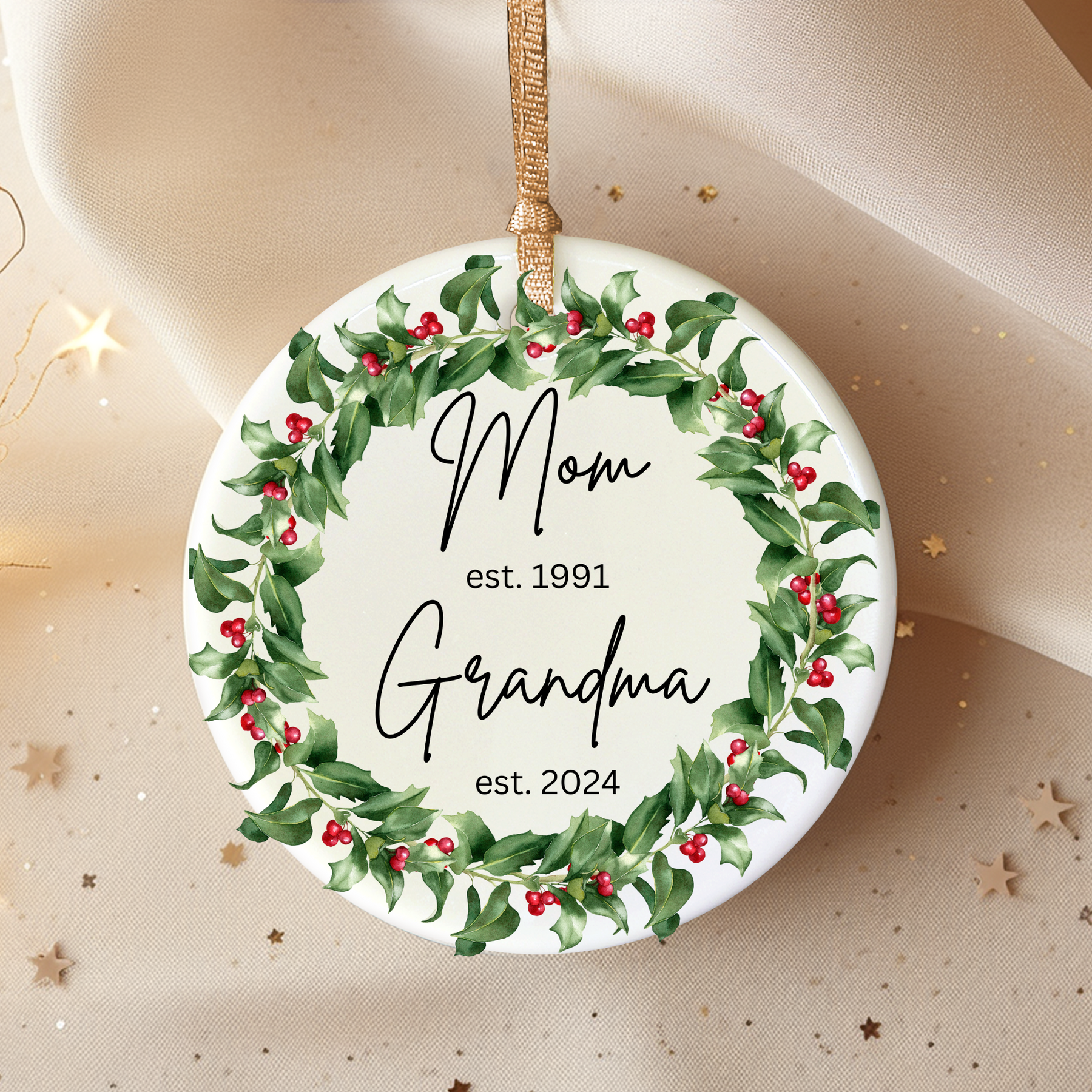 Pregnancy Announcement Ornament - Promoted To Grandma