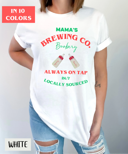 Christmas Breastfeeding Brewery Shirt - New Mom Tee