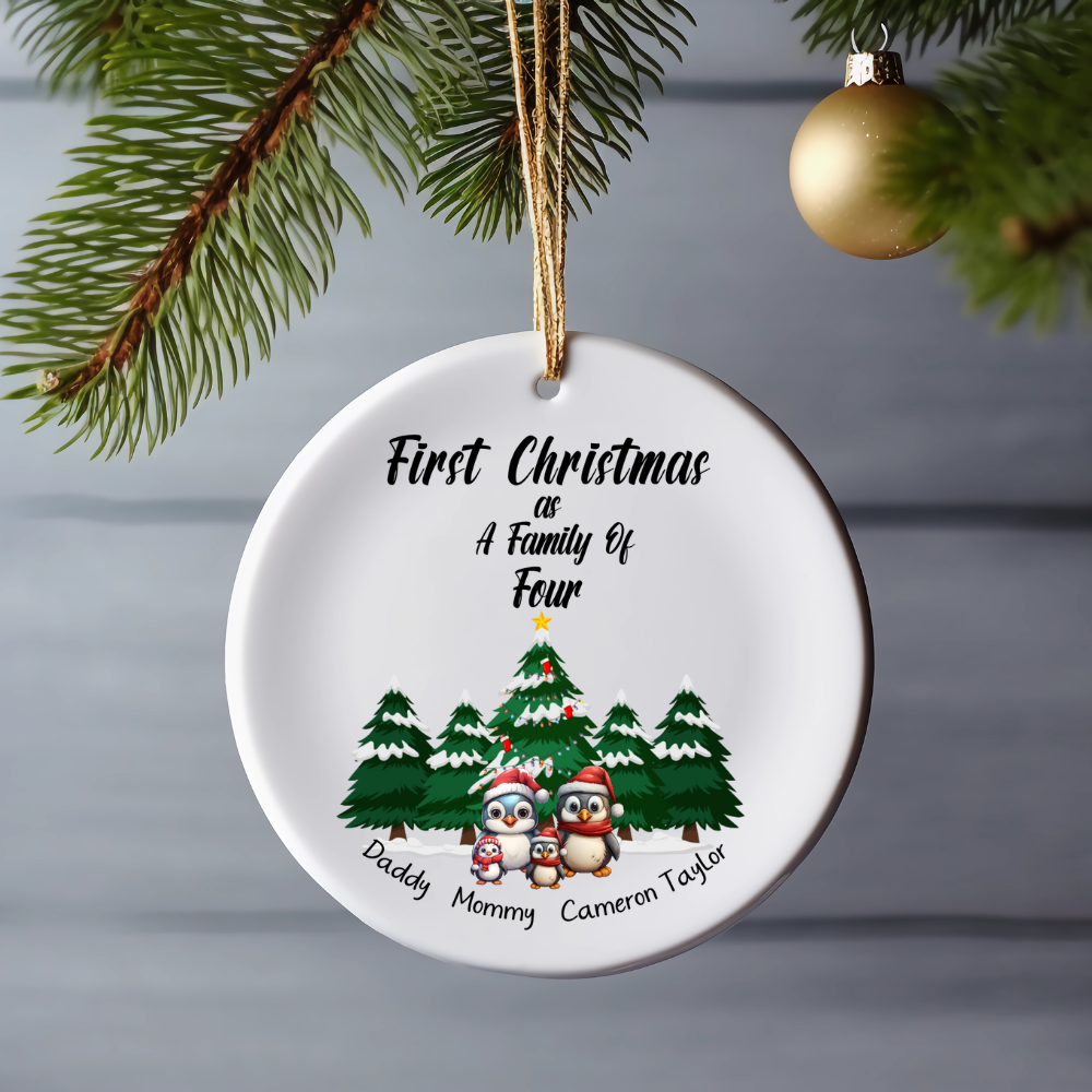 First Christmas As A Family - Personalized Family Ornament