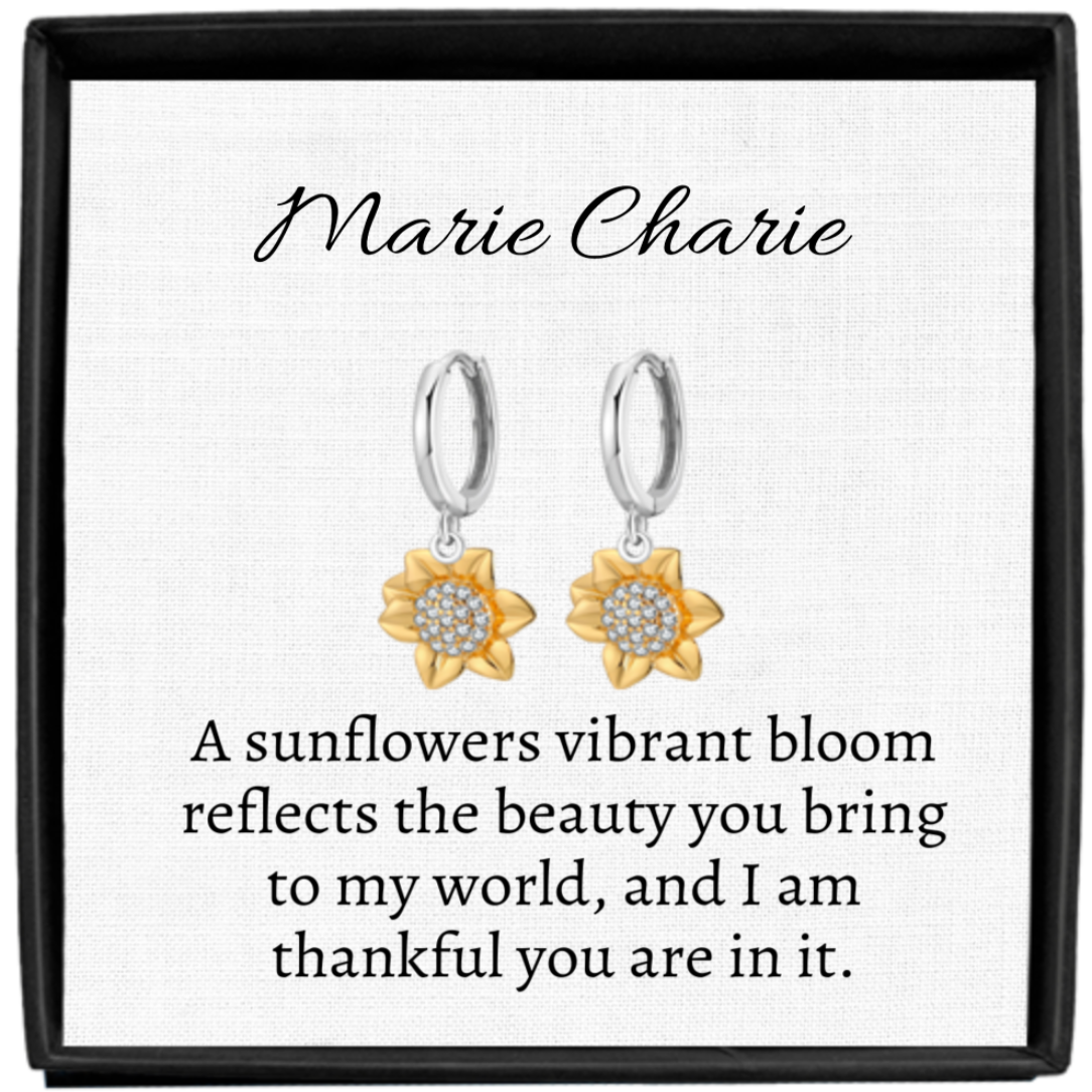 Personalized Sunflower Earrings: Sterling Silver Blooms for You