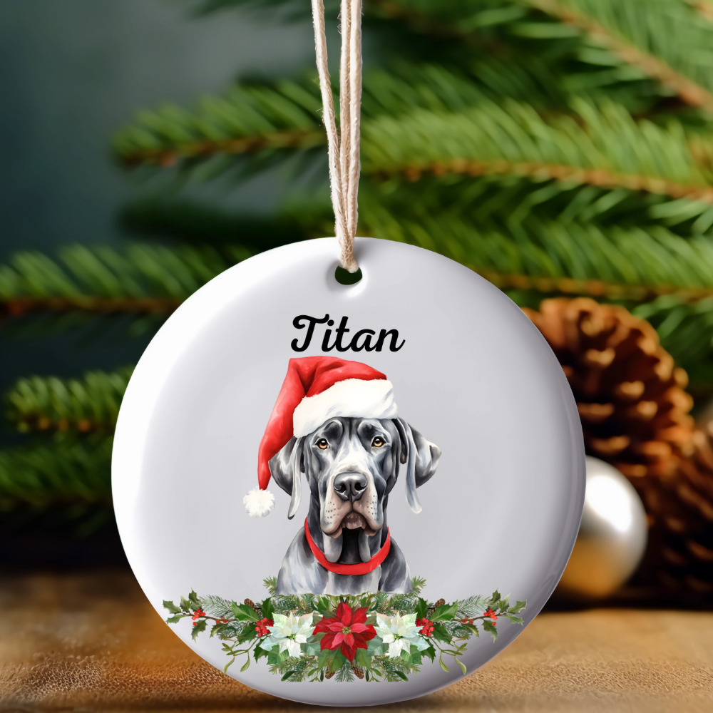 Personalized Dog Breed Ornament With Name - Dog Lover Gift