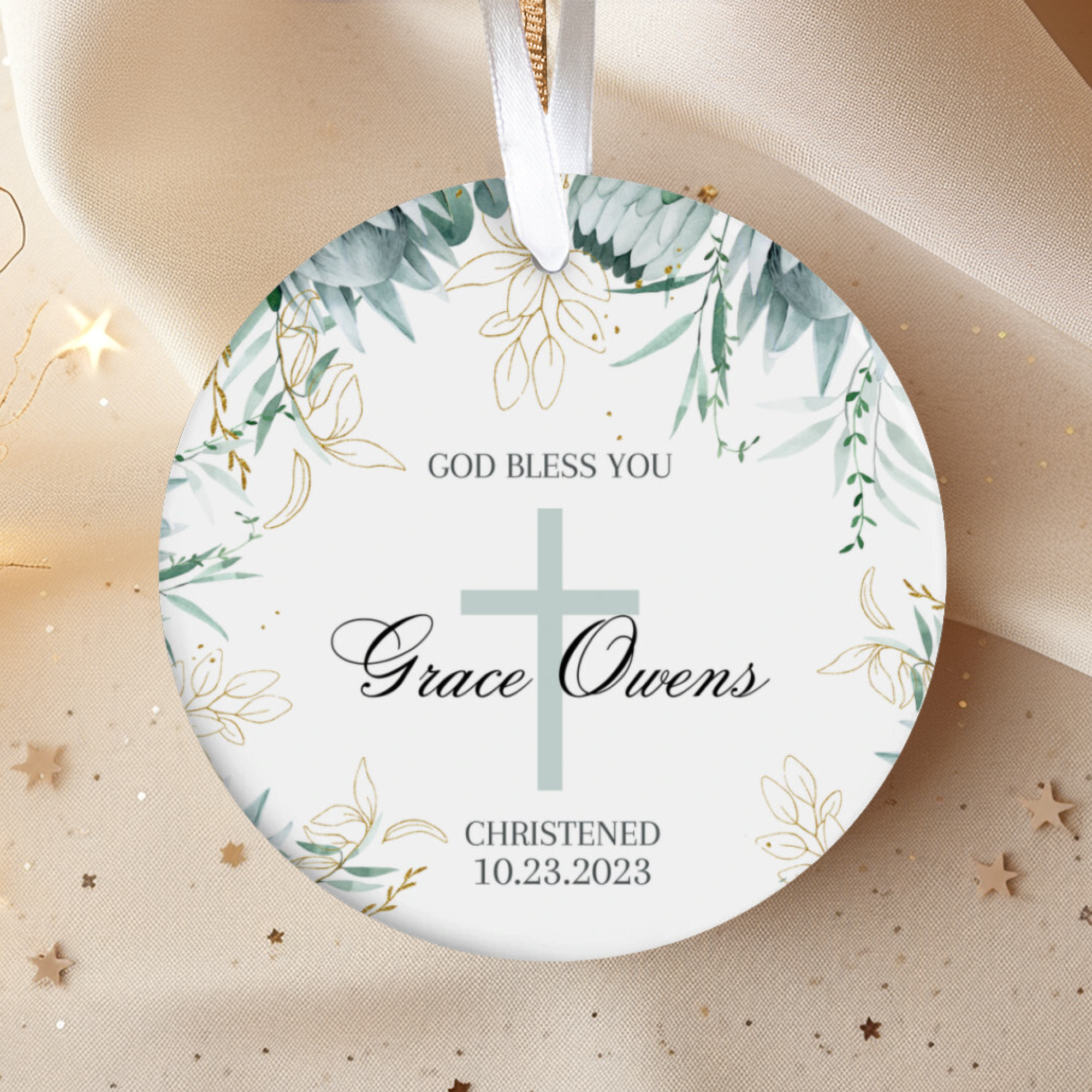 Christening Ornament - Personalized Keepsake