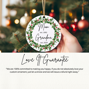 Pregnancy Announcement Ornament - Promoted To Grandma