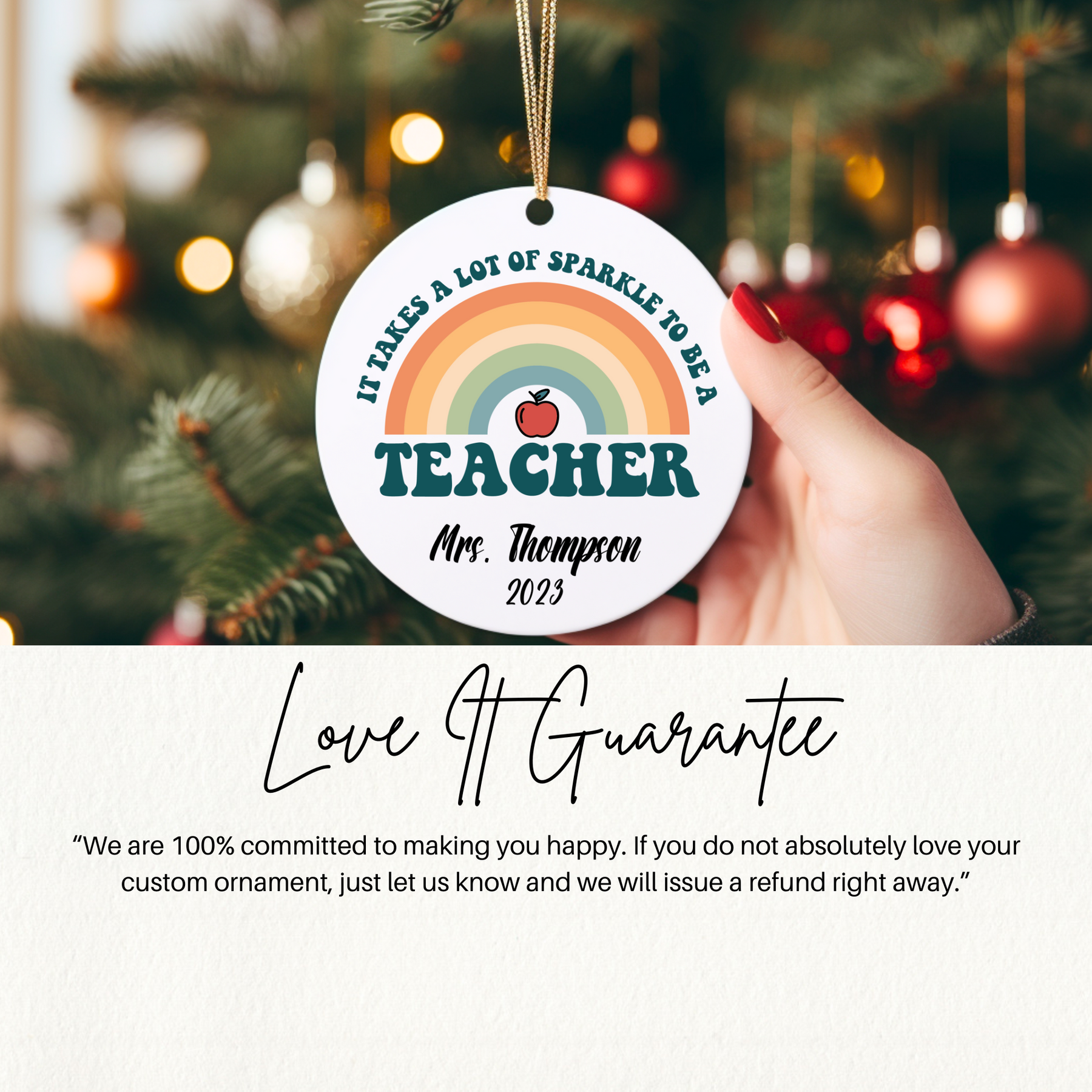 Teacher Ornament - Personalized Teacher Appreciation Gift