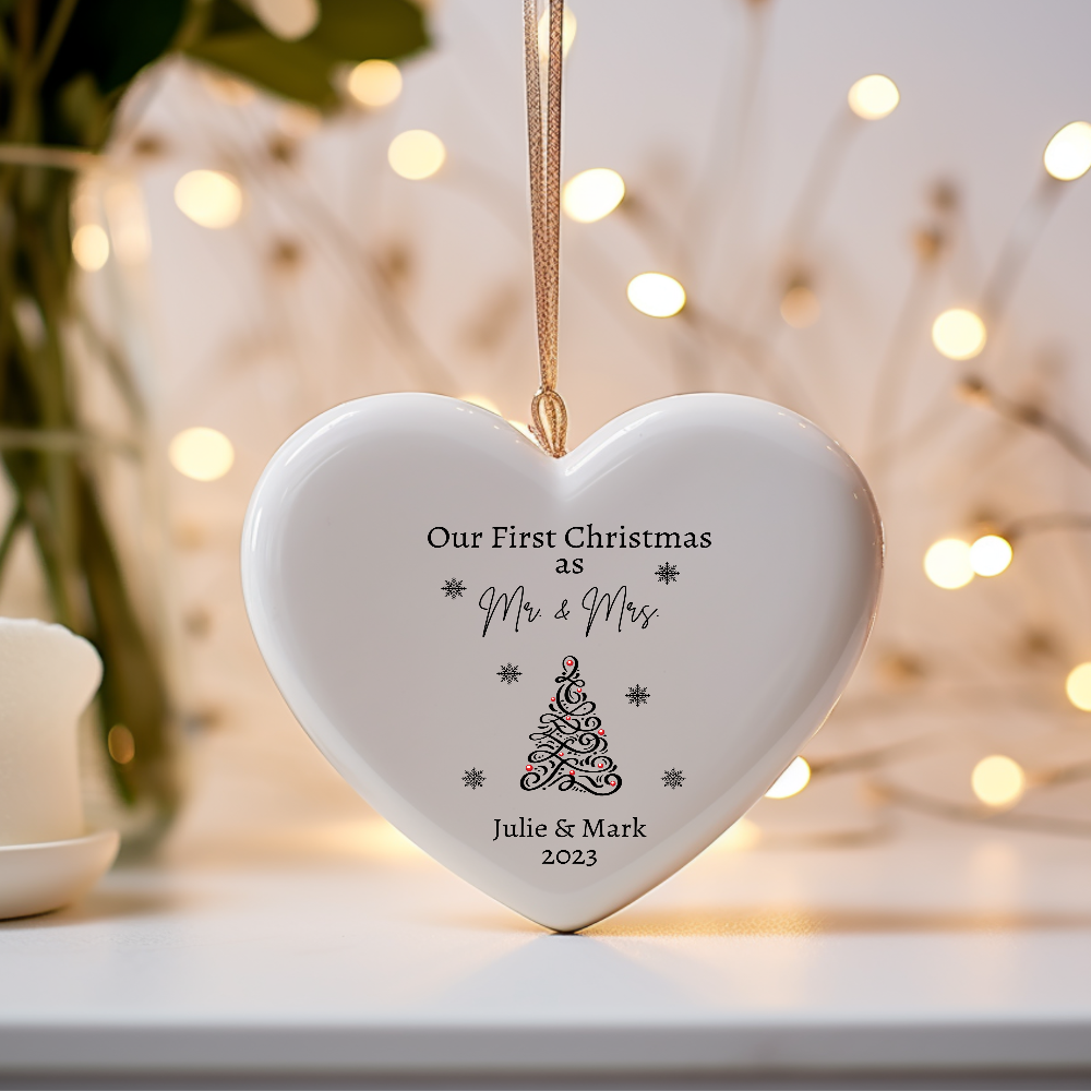 Our First Christmas Married Ornament - Mr And Mrs Ornaments Just Married Christmas Ornament 1st Christmas Married Ornament