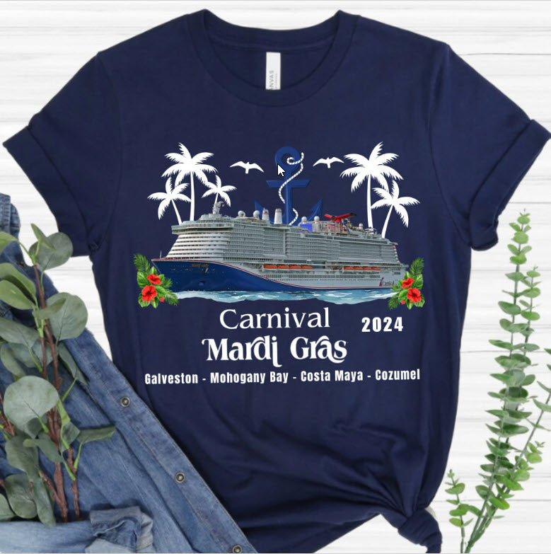 Carnival Mardi Gras Custom Cruise Shirt - Matching Group Cruise T-Shirt