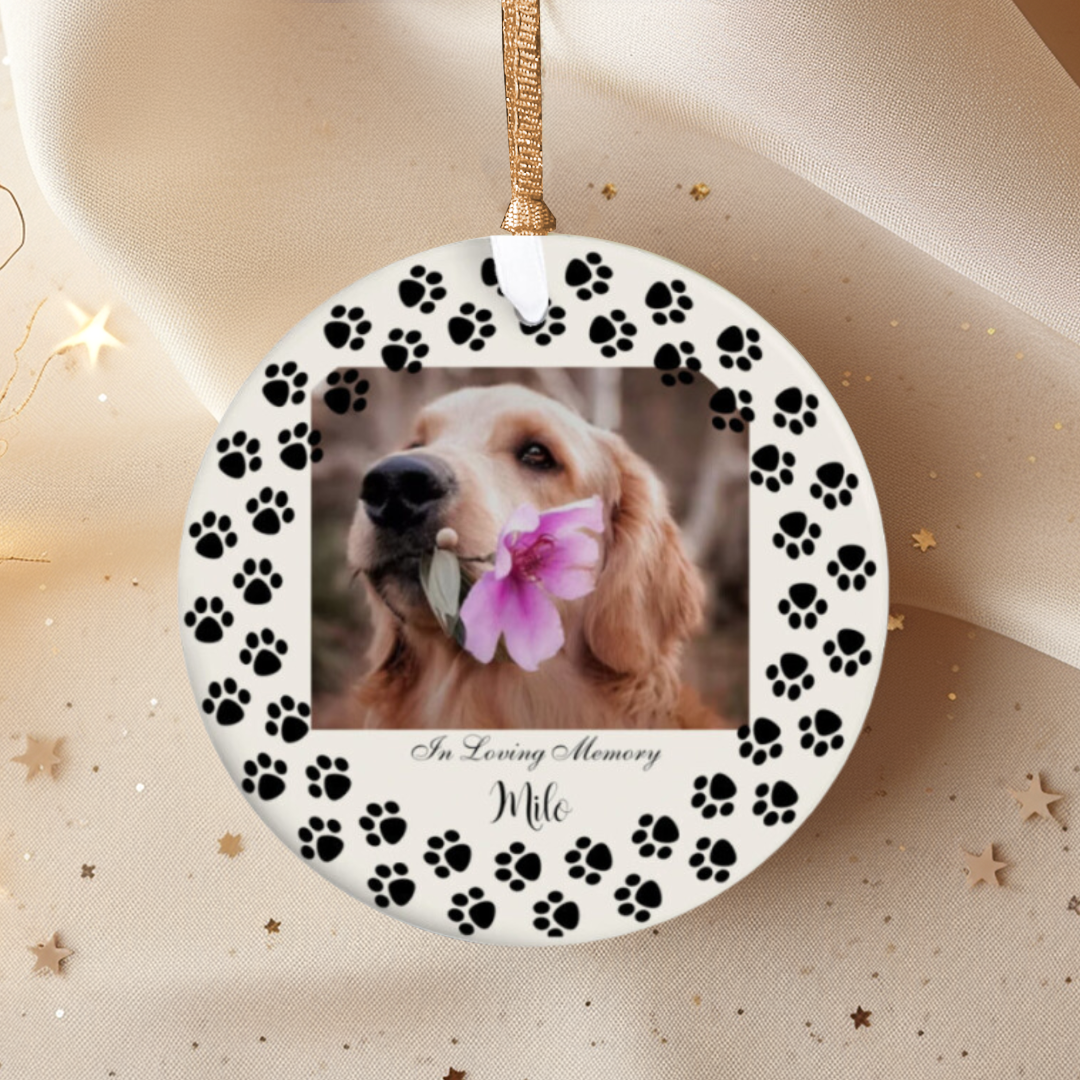 Dog Memorial Ornament - Personalized Pet Ornament Keepsake