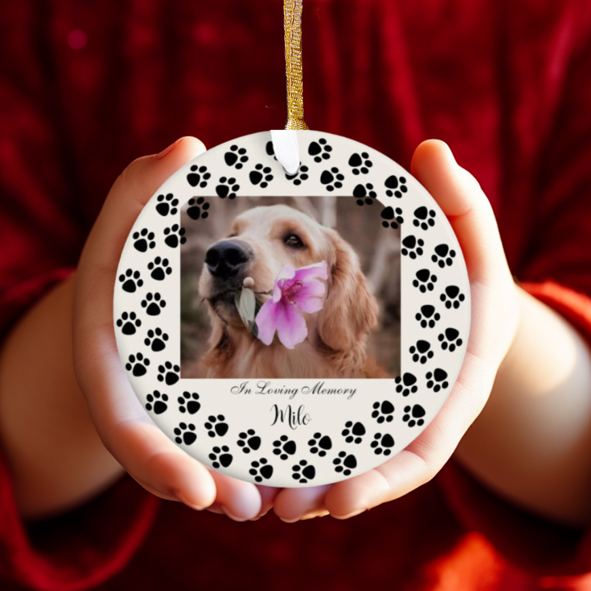 Dog Memorial Ornament - Personalized Pet Ornament Keepsake