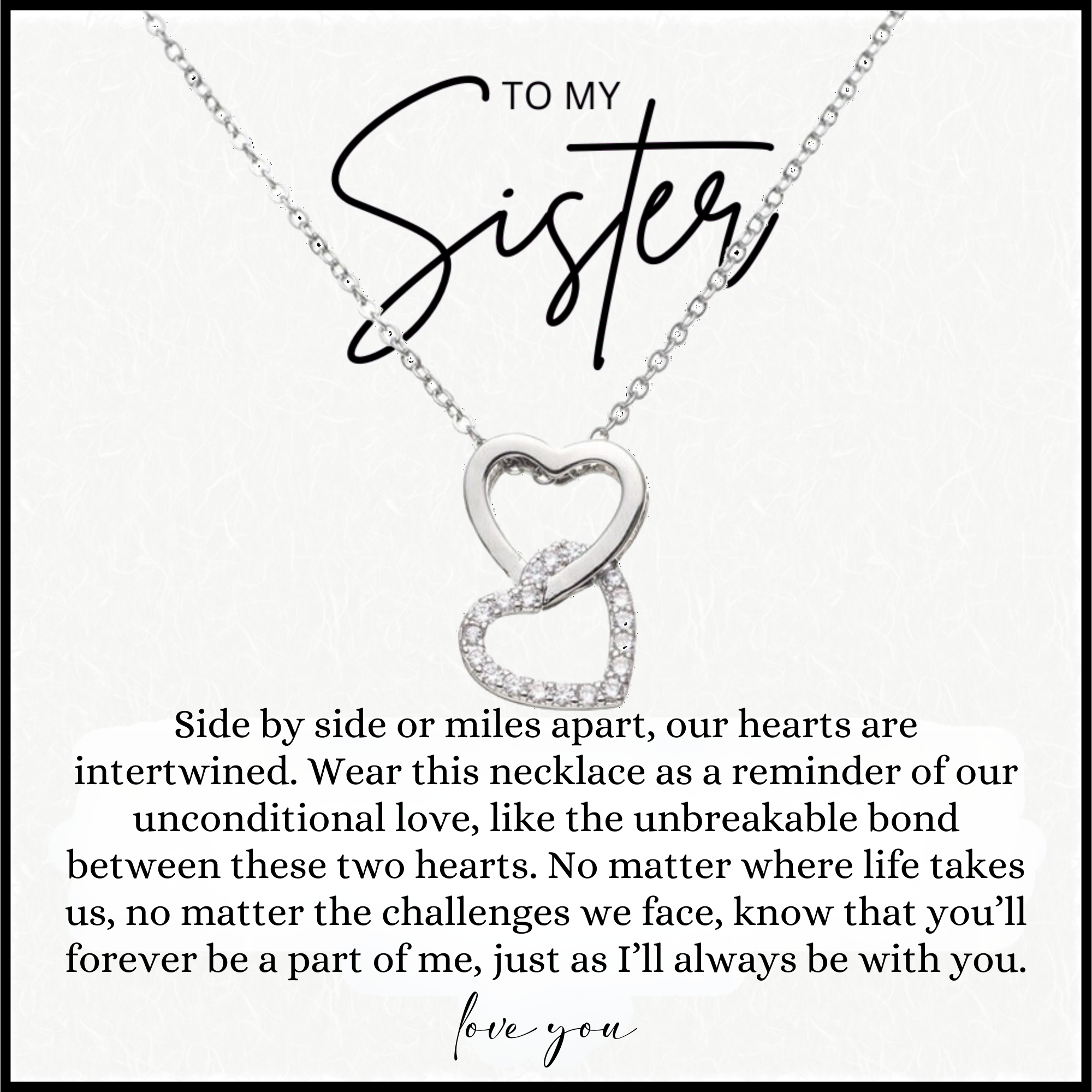 Interlocking Heart Necklace For Sisters
