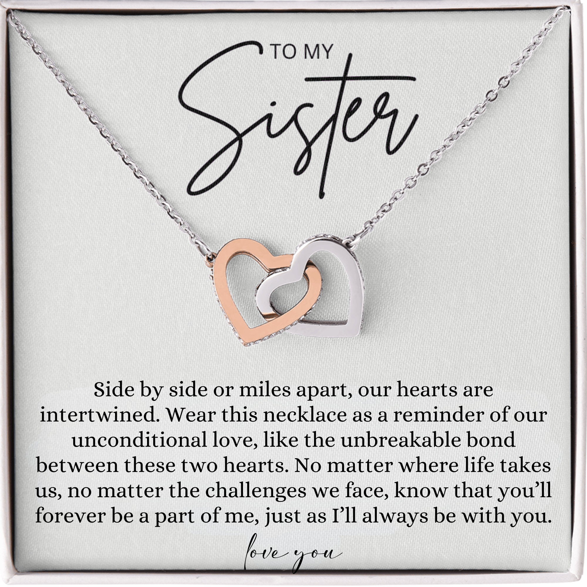 Big Sister/Little Sister Connecting Hearts Necklace