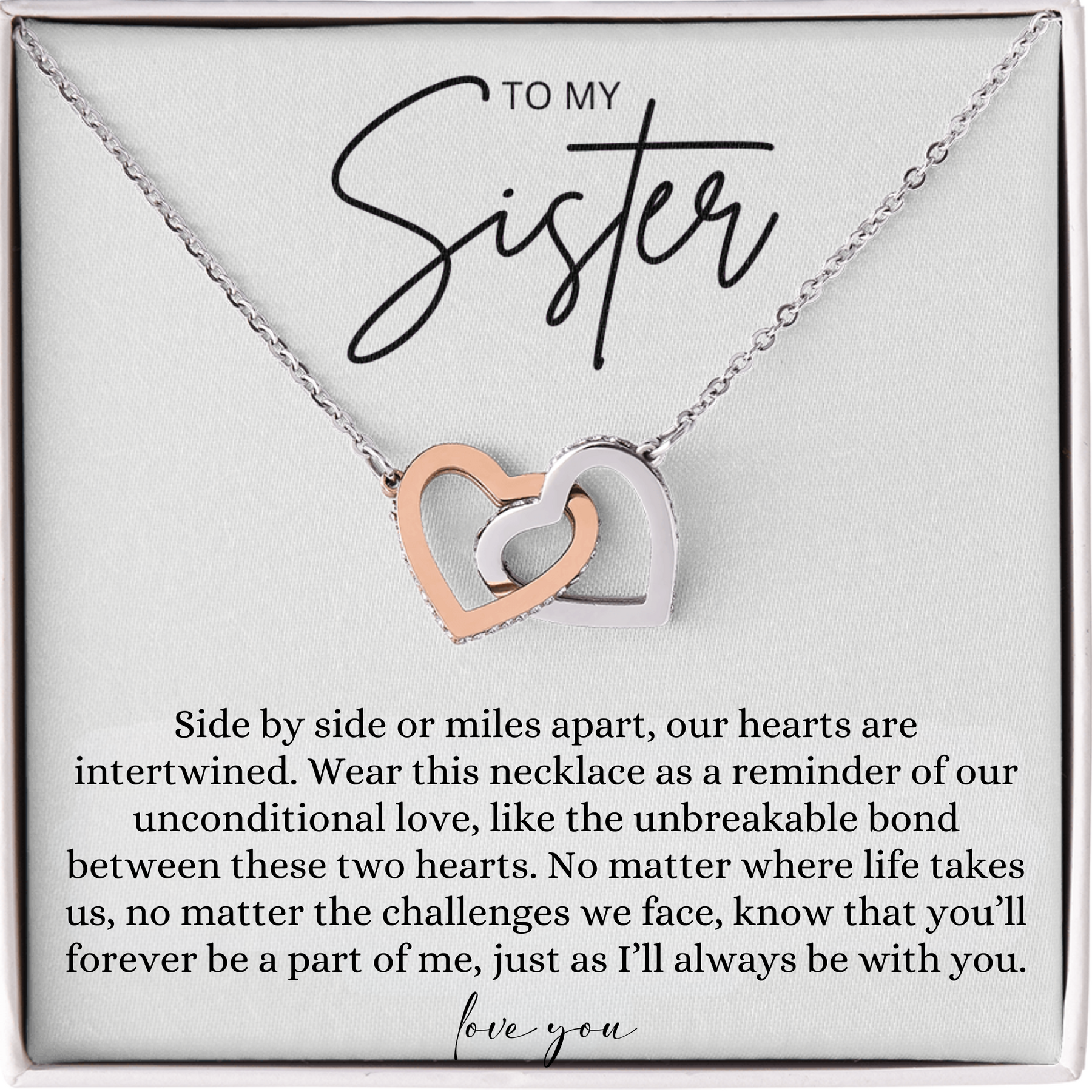 Big Sister/Little Sister Connecting Hearts Necklace