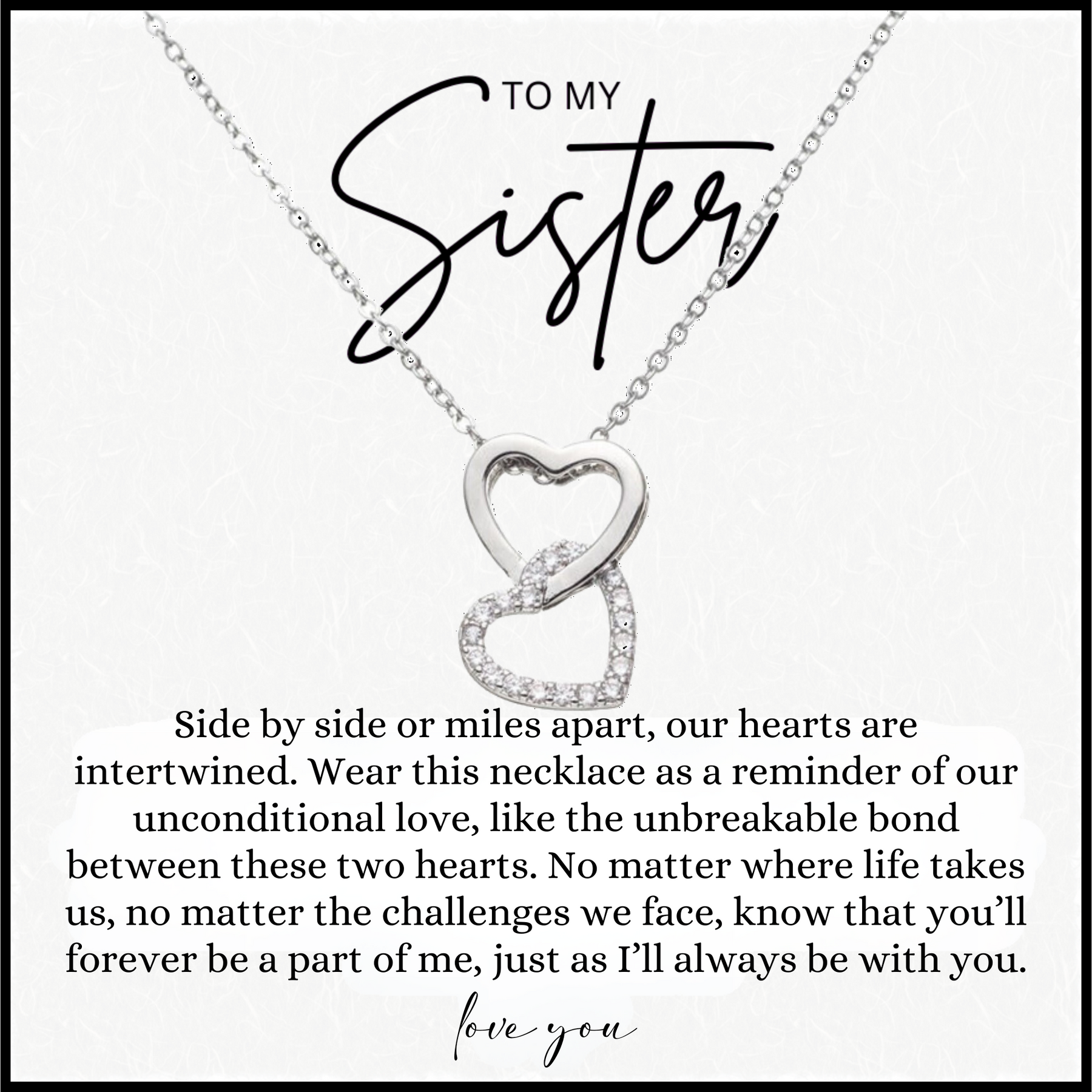 Interlocking Heart Necklace For Sisters