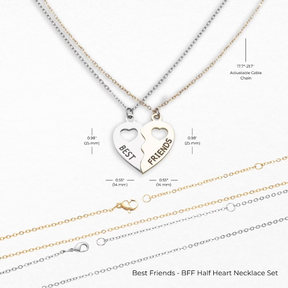 Best Friends Half Heart 18k Necklace Set  - BFF Gifts for Her