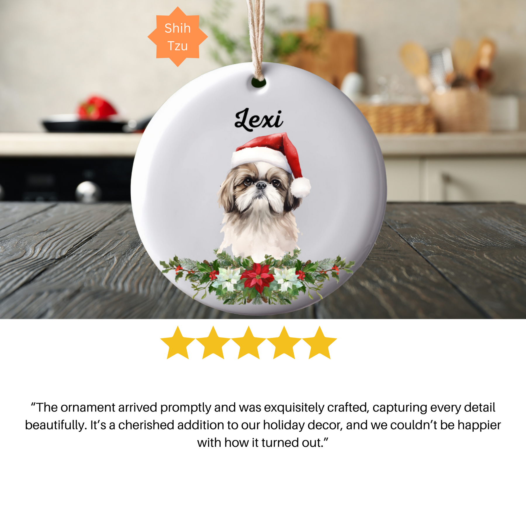 Personalized Dog Breed Ornament With Name - Dog Lover Gift