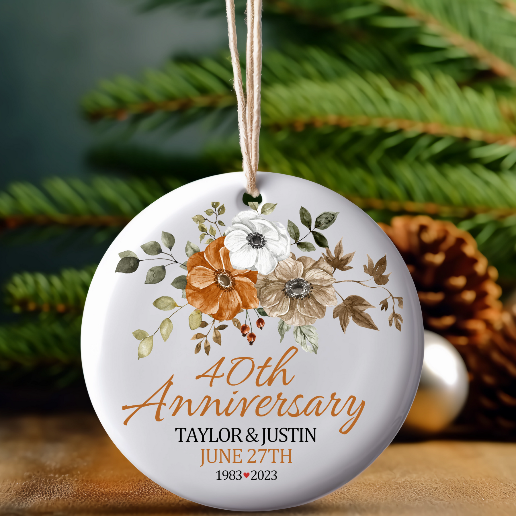 Personalized Anniversary Gift - Couple Anniversary Ornament